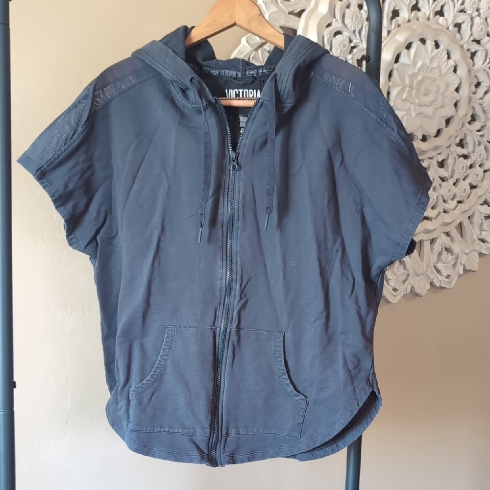 Victoria's Sport Gray Short Sleeve Hoodie S